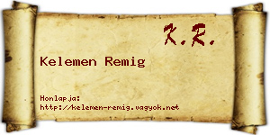 Kelemen Remig névjegykártya